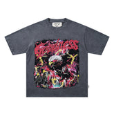 BKYS Distressed Rhinestone Portrait Graphic Oversized Street Tee