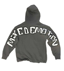 Mixed Emotions Monster Cropped Hoodie Grey