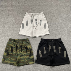rapstar Loose Embroidered Shorts Black