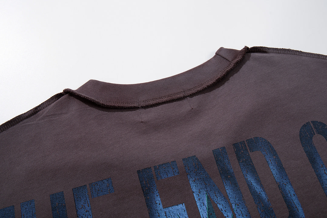 Rare Peace Sunset Fade Crystal Graphic Oversized Street Tee