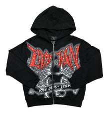 Mixed Emotions Graffiti Rhinestone Hoodie Black