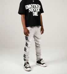 Mixed Emotions Monogram Denim Grey Wash