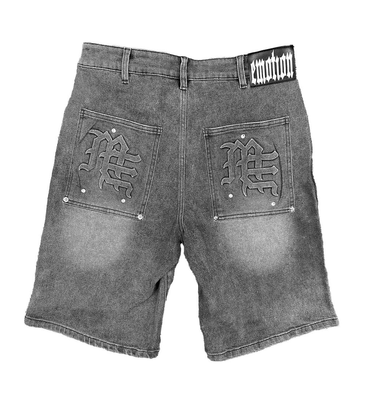 Mixed Emotions Paisley Denim Shorts Black