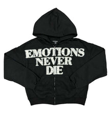 Mixed Emotions "End" Rhinestone Hoodie Black